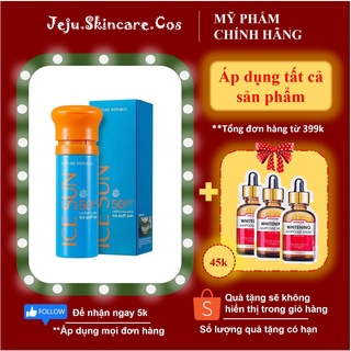 Kem chống nắng ice sun nature republic spf50+ california aloe ice puff sun 100ml - hàng chính hãng