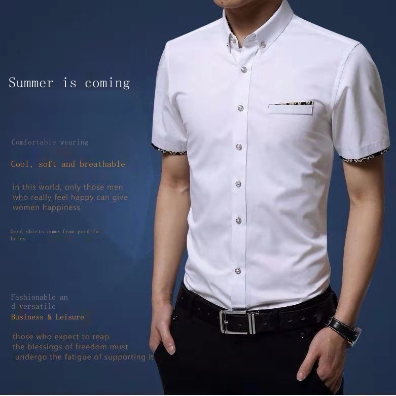Áo Sơ Mi Nam Tay Ngắn Họa Tiết Hoa Văn Kemeja Lelaki Phong Cách Hàn Quốc#Áo Thun manbig size s
