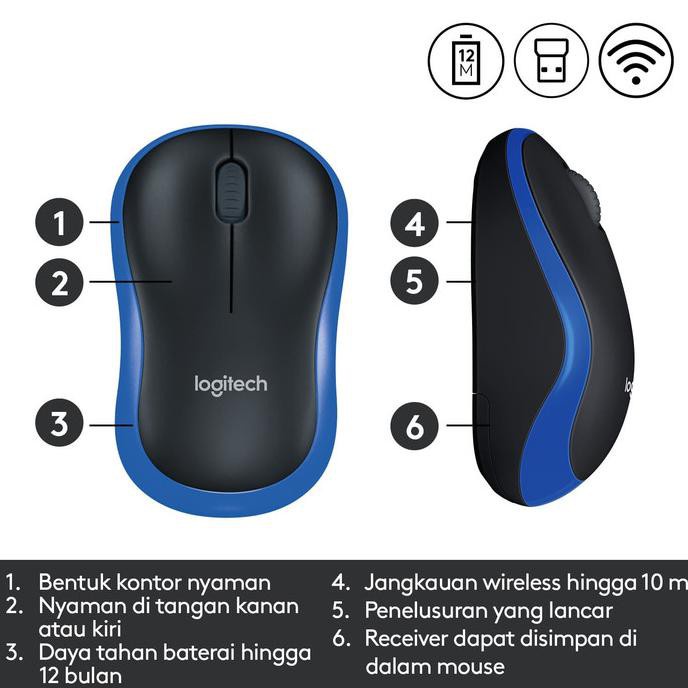Chuột máy tính không dây Logitech nhỏ gọn M185