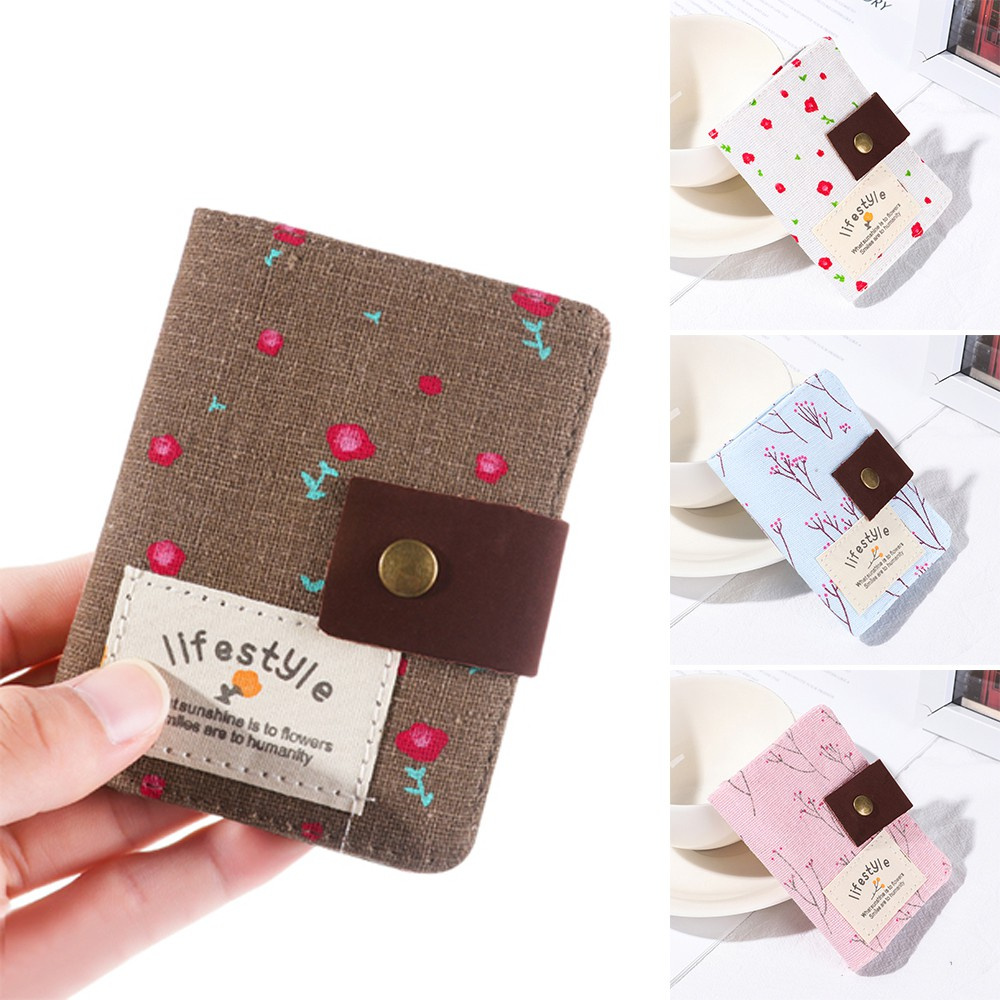 Ví Canvas Mỏng Đựng Tiền/Thẻ 20 Ngăn/Thẻ Đa Màu Sắc Cho Nữ