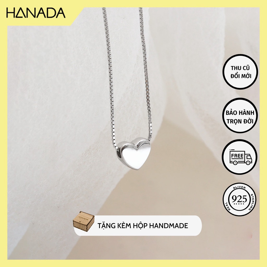 Dây Chuyền Bạc 925 Hanada N-0-S-0132 Trái Tim Phồng F4