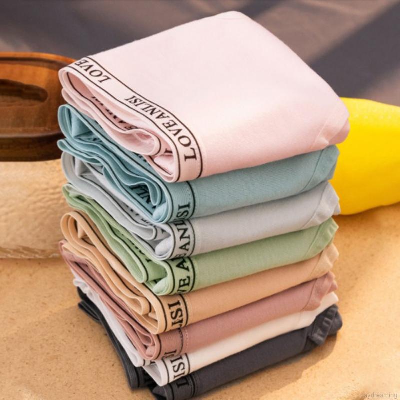 Quần lót cotton không đường may lưng vừa màu trơn phong cách Nhật Bản dễ thương cho nữ