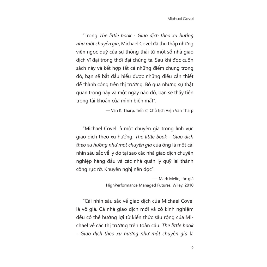 Sách - The Little Book - Giao Dịch Theo Xu Hướng Như Một Chuyên Gia (Michael Covel- 1980)
