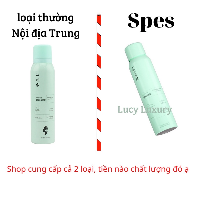 Dầu gội khô SPES dạng xịt nội địa Trung hot Tiktokk không bột trắng giúp tóc bồng bềnh suốt 8 giờ