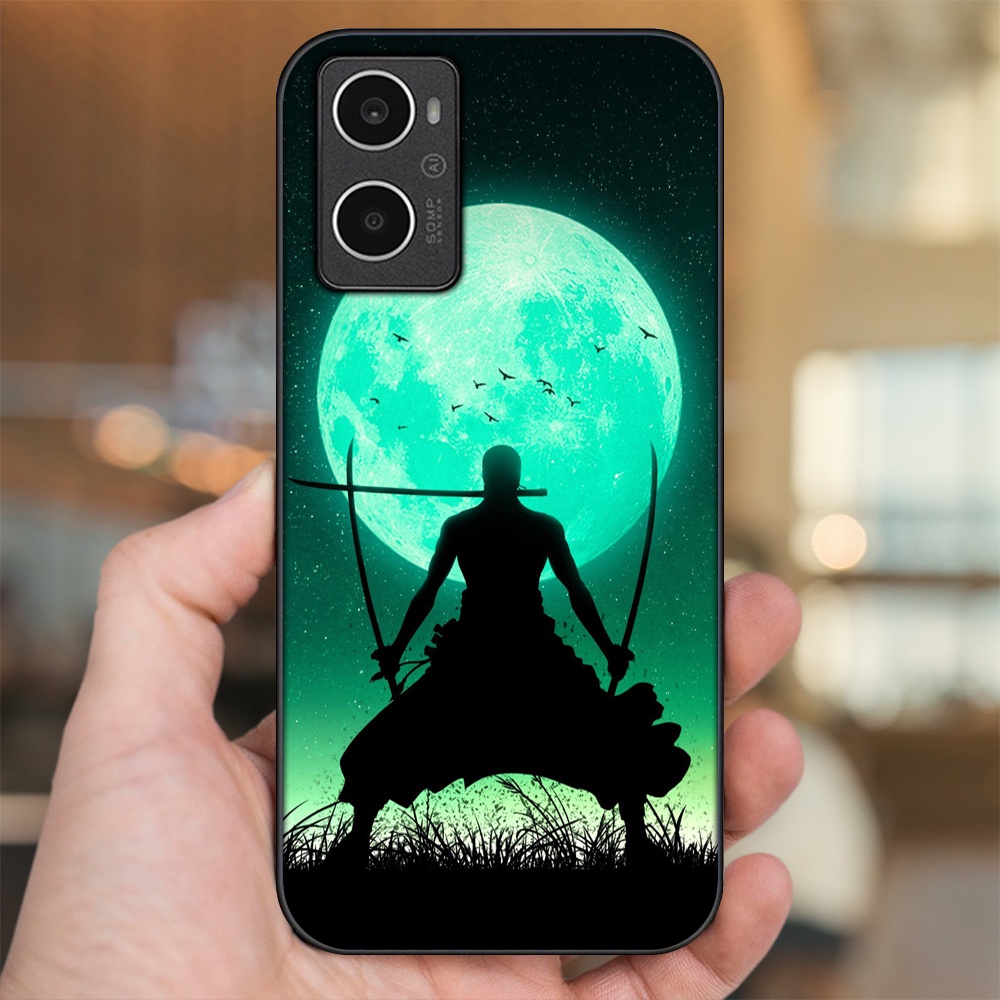 Ốp lưng Oppo A96 4G viền đen in hình Zoro One Piece