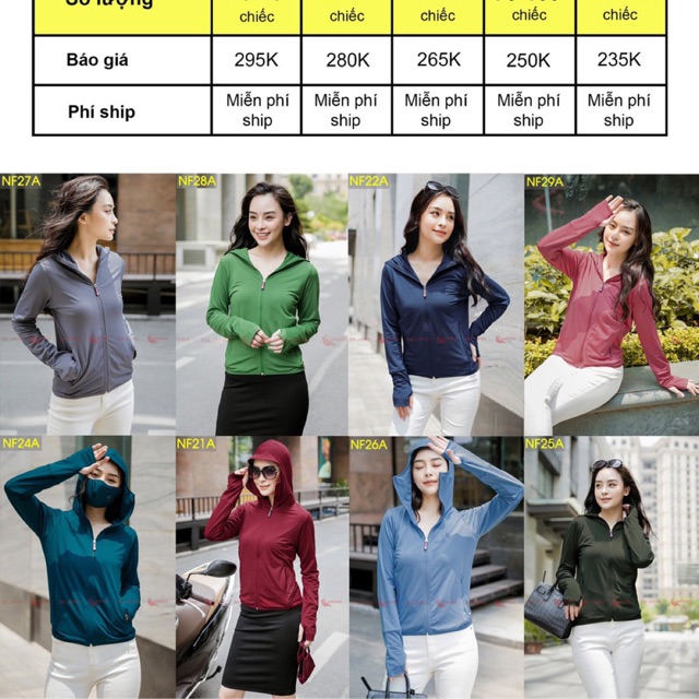 BÁN SỈ ÁO CHỐNG NẮNG 2 LỚP CDN CHO NỮ