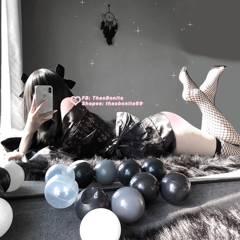 Set KIMONO nơ eo đen huyền bí quyến rũ gợi cảm T471 | BigBuy360 - bigbuy360.vn