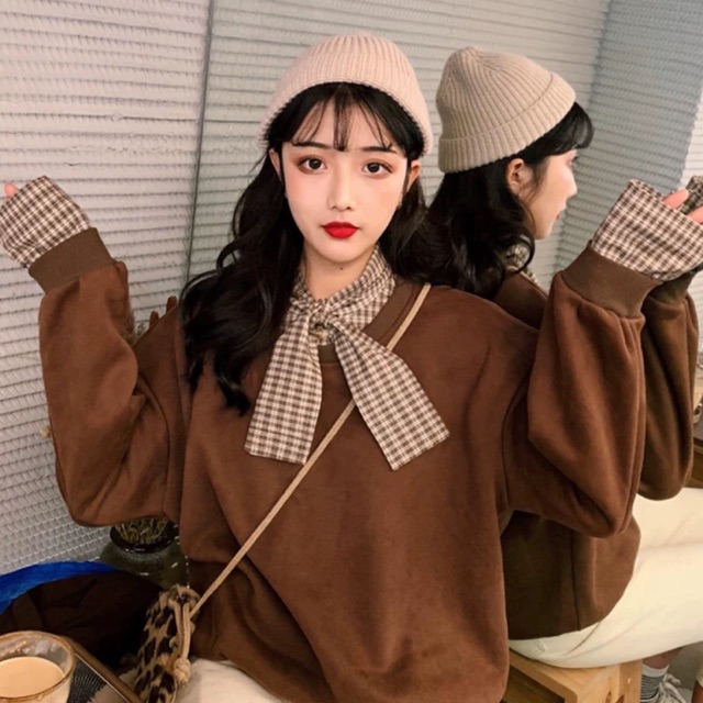 áo hoodie thắt nơ