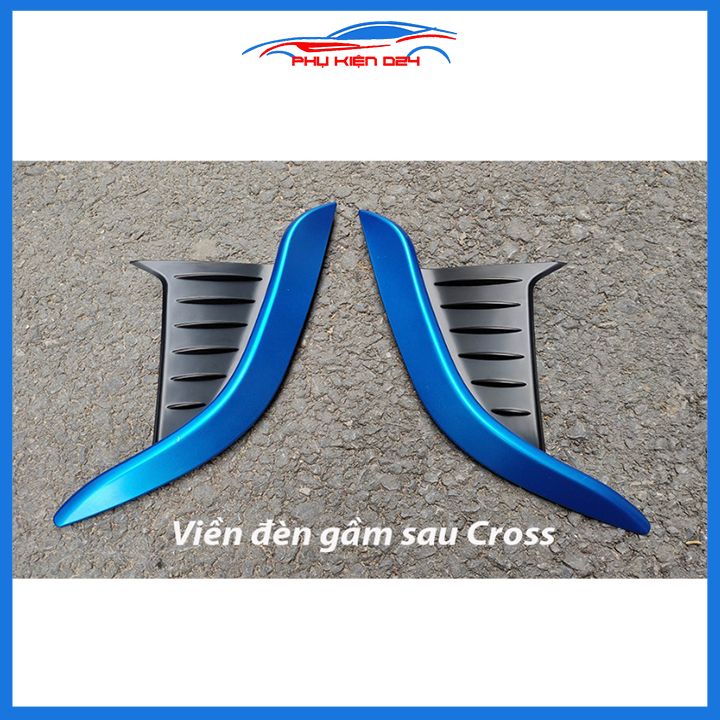 Ốp viền đèn gầm trước sau xe Cross 2020-2022 màu xanh chống trầy trang trí làm đẹp xe