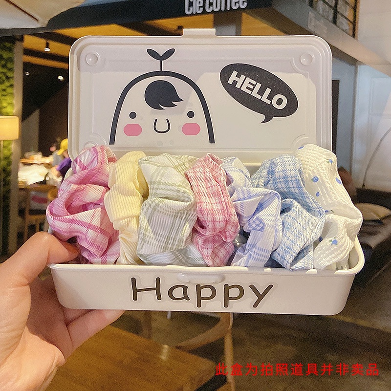 Dây Buộc Tóc Kẻ Sọc Caro Cỡ Lớn Phong Cách Hàn Quốc Dễ Thương Cho Nữ