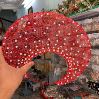 Khăn đống cho cô dâu ăn hỏi - ngày cưới màu đỏ
