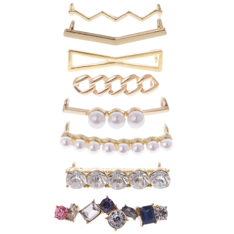 Phụ kiện xỏ giày đính ngọc trai giả / kim cương giả xinh xắn