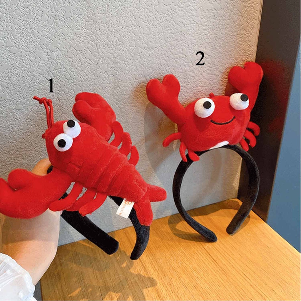 Băng đô cài tóc đính con cua/ tôm hùm đất nhồi bông đáng yêu thời trang dành cho nữ