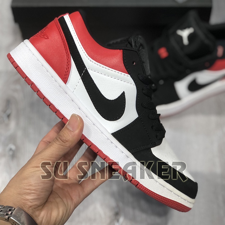 Giày Thể Thao/ Sneaker Jordan 1 Low Đỏ Đen ( Full Box )