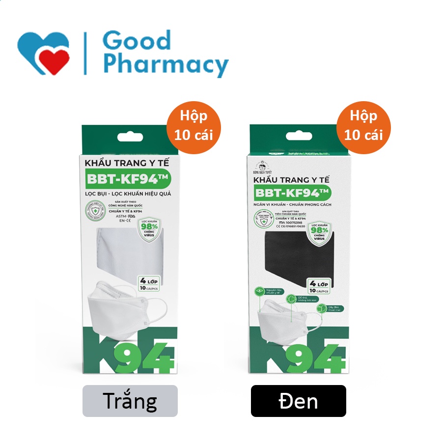 Khẩu trang y tế Bông Bạch Tuyết thiết kế KF94 BBT-KF94 - Hộp 10 cái