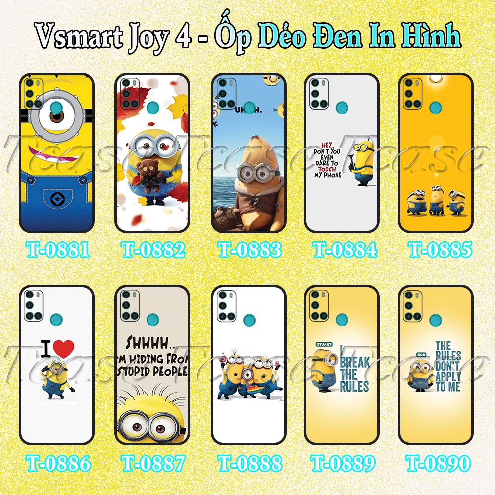 Ốp lưng Vsmart Joy 4 - Ốp dẻo đen in hình Kẻ cắp mặt trăng Minion dễ thương