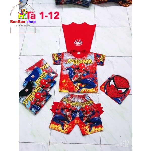 bộ đồ siêu nhân cánh bay KÈM MẶT NẠ cho bé 1 tuổi đến 9 tuổi