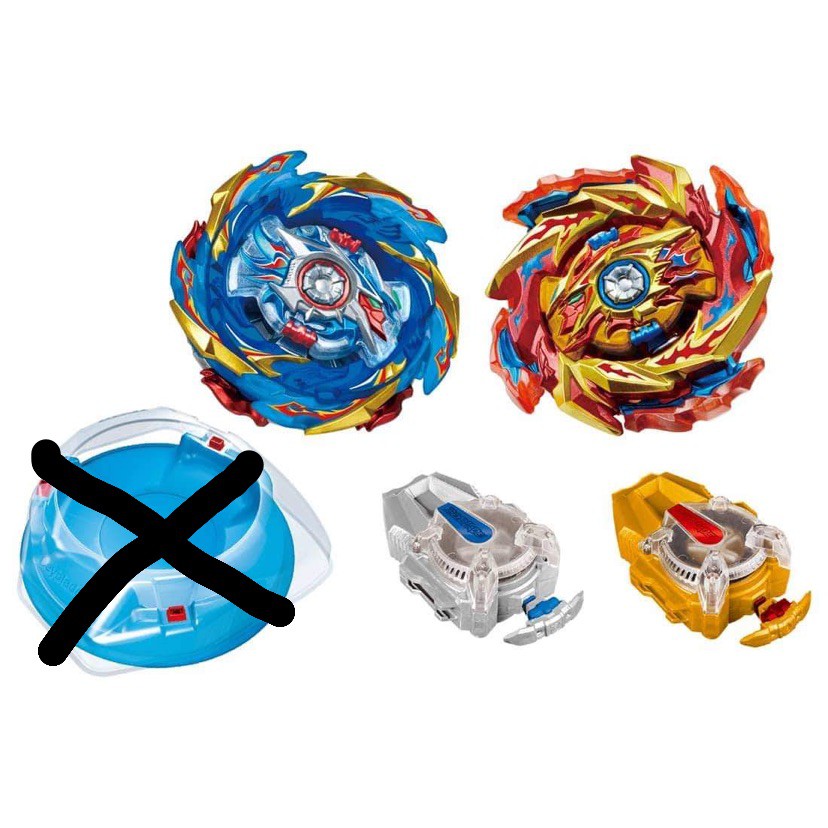 BỘ CON QUAY BEYBLADE B174 CHÍNH HÃNG TAKARATOMY KING HELIOS VÀ SUPER HYPERION NÂNG CẤP KHÔNG SÀN ĐẤU