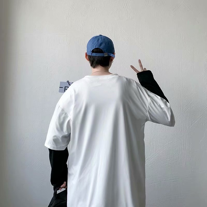 áo thun dành cho cặp đôi Nam Tay Dài Giả Hai Lớp Phong Cách Hip Hop Năng Động | BigBuy360 - bigbuy360.vn
