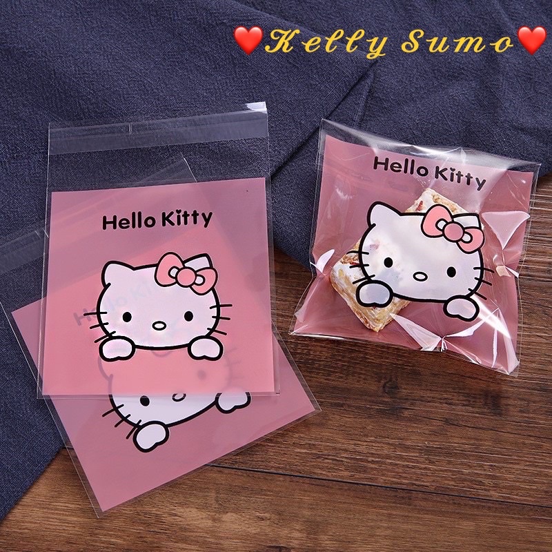 Combo 10/20/50 TÚI DÁN MIỆNG ĐỰNG BÁNH KẸO HÌNH KITTY SIÊU CUTE