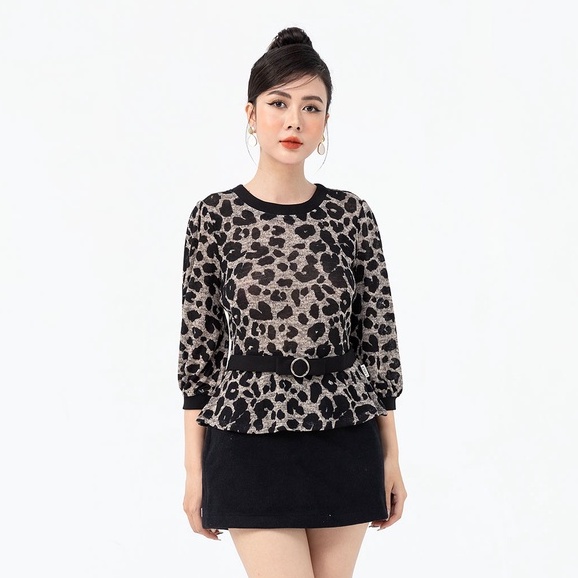 Áo len peplum nữ nơ eo LAMER L61W21T026