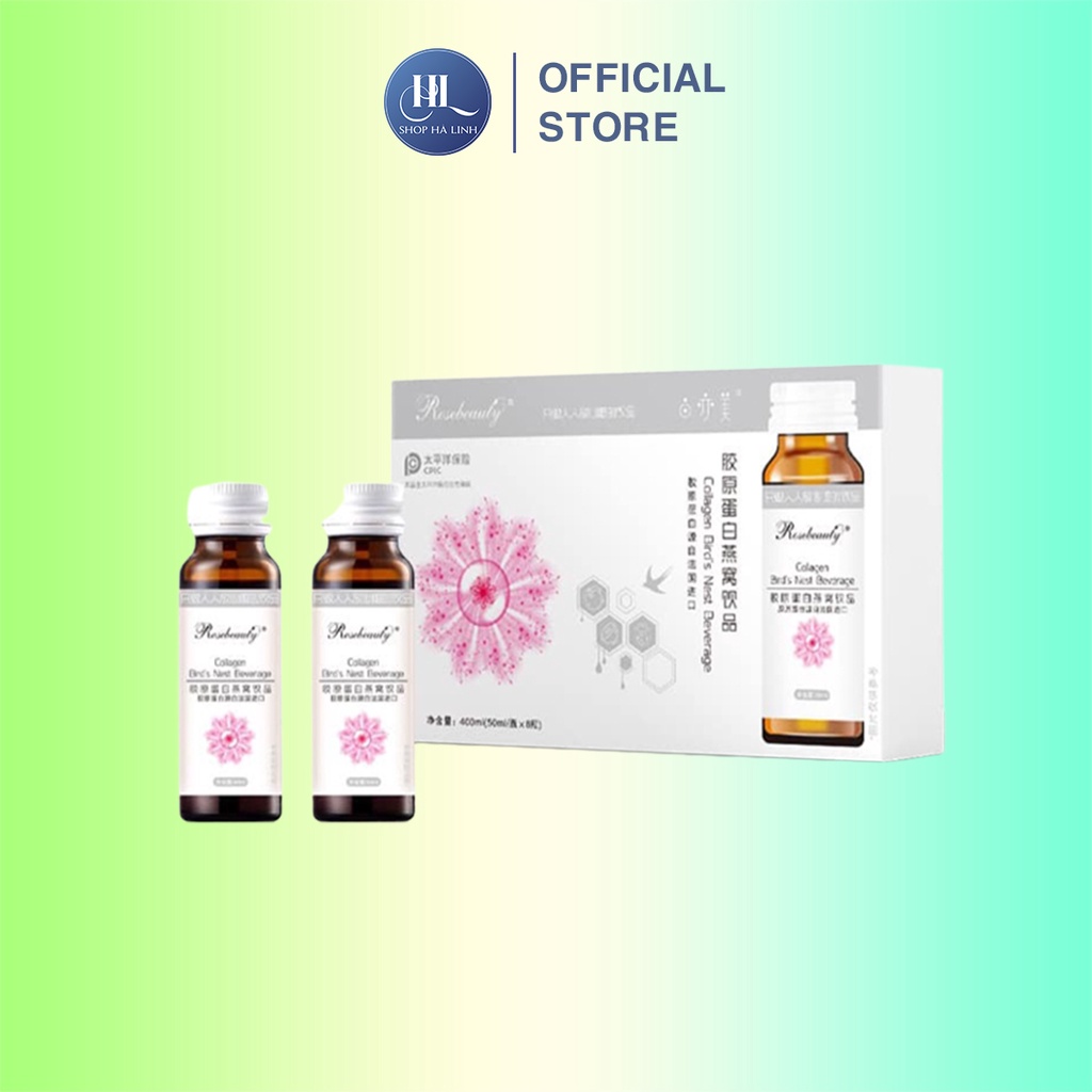 Collagen Yến Rose Beauty Trắng Da Chính Hãng Hộp 8 lọ x 50ml