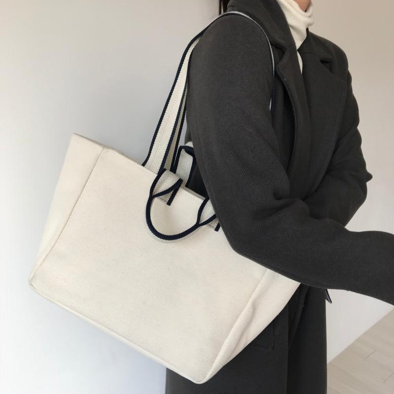 Túi đeo vai IELGY bằng vải canvas cỡ lớn phong cách cổ điển thời trang cho nữ