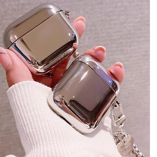 Vỏ Bảo Vệ Hộp Sạc Tai Nghe Bluetooth airpods 1 2 3 pro 2 Bằng tpu Dẻo Mạ Bạc Họa Tiết Hoạt Hình Dễ Thương Kèm Dây Đeo Tiện