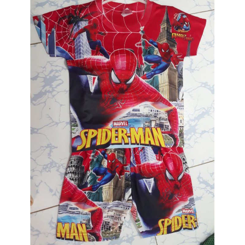 Đồ trẻ em spiderman thun lạnh siêu mát hình 3D