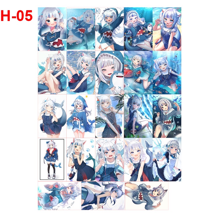 Bộ hình Lomo Card anime Hololive Gawr Gura