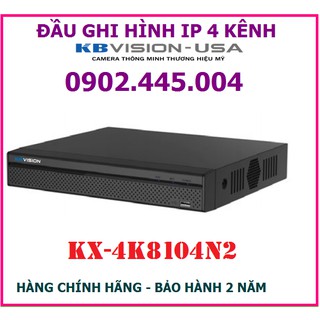 Đầu ghi hình ip 4 kênh kbvision kx-4k8104n2, băng thông tối đa 80mbps