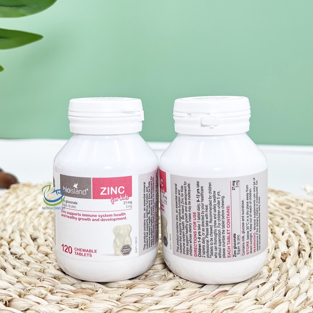 Viên bổ sung kẽm Zinc BIOISLAND vitamin kích thích ăn ngon tăng đề kháng cho bé 01065