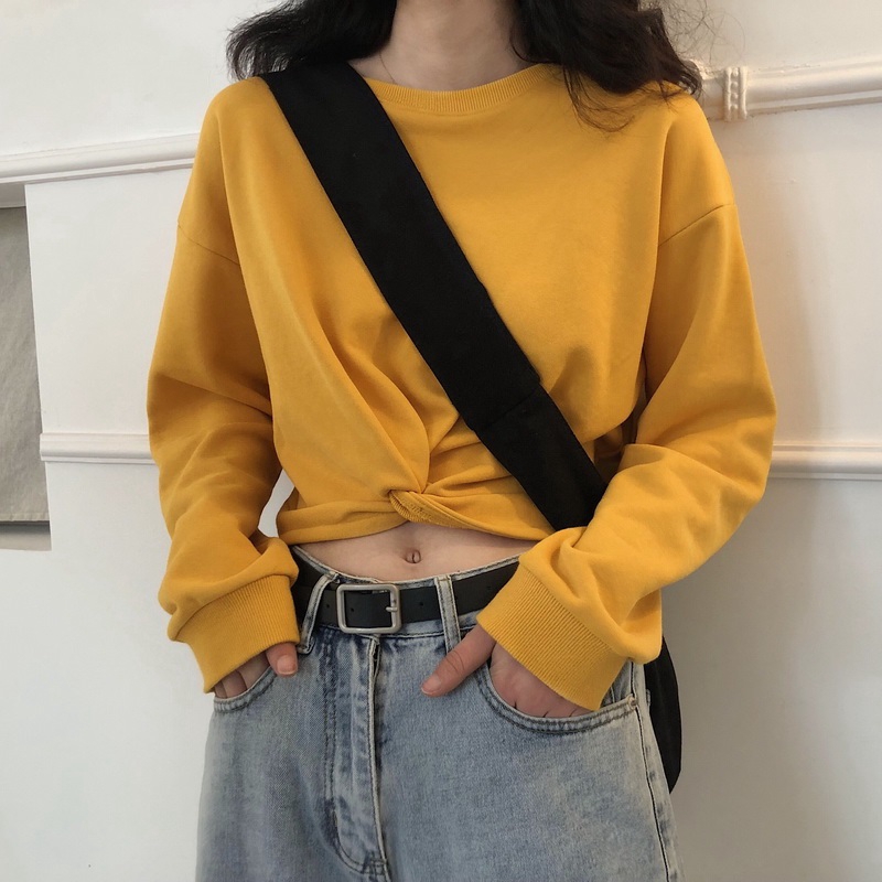 Áo croptop nữ thắt nút phong cách Hàn Quốc