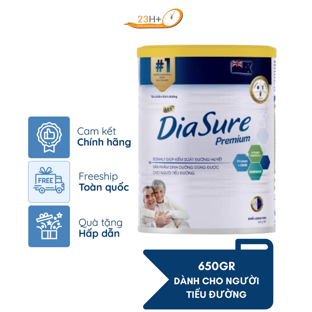 [MẪU MỚI] Sữa Diasure Premium 650g - Dành Cho Người Tiểu Đường