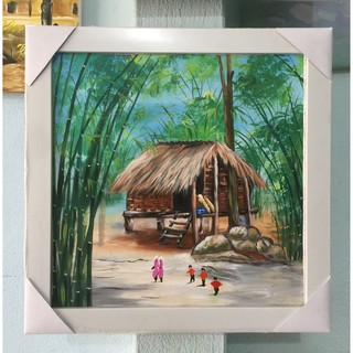 Tranh sơn dầu 35x35cm đã bao gồm khung