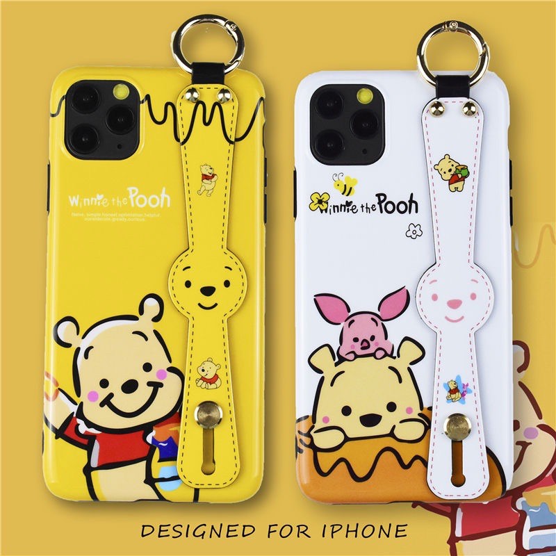 Ốp lưng iphone Có Móc Tay Kiêm Giá Đỡ Điện Thoại Gấu Pooh- Lợn Piglet 6/6plus/6splus/7plus/8plus/x/xs/xs max/11/11promax