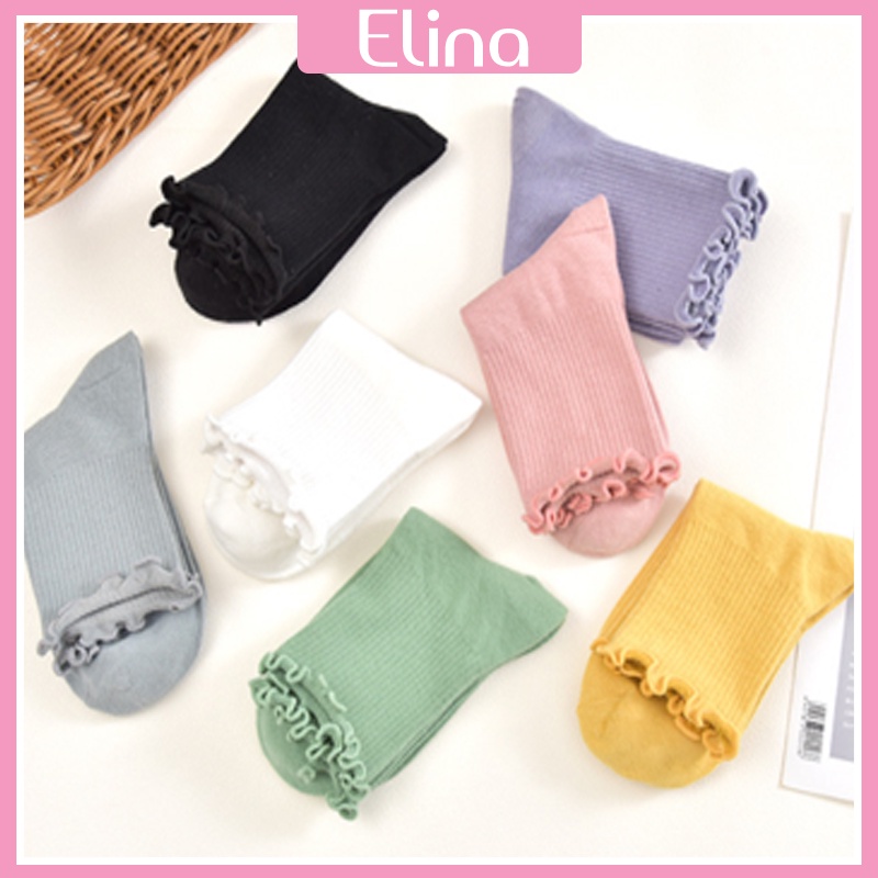 Tất Nữ Vớ Nữ Cổ Cao Bèo Nhún Style Hàn Quốc ELINA TC02