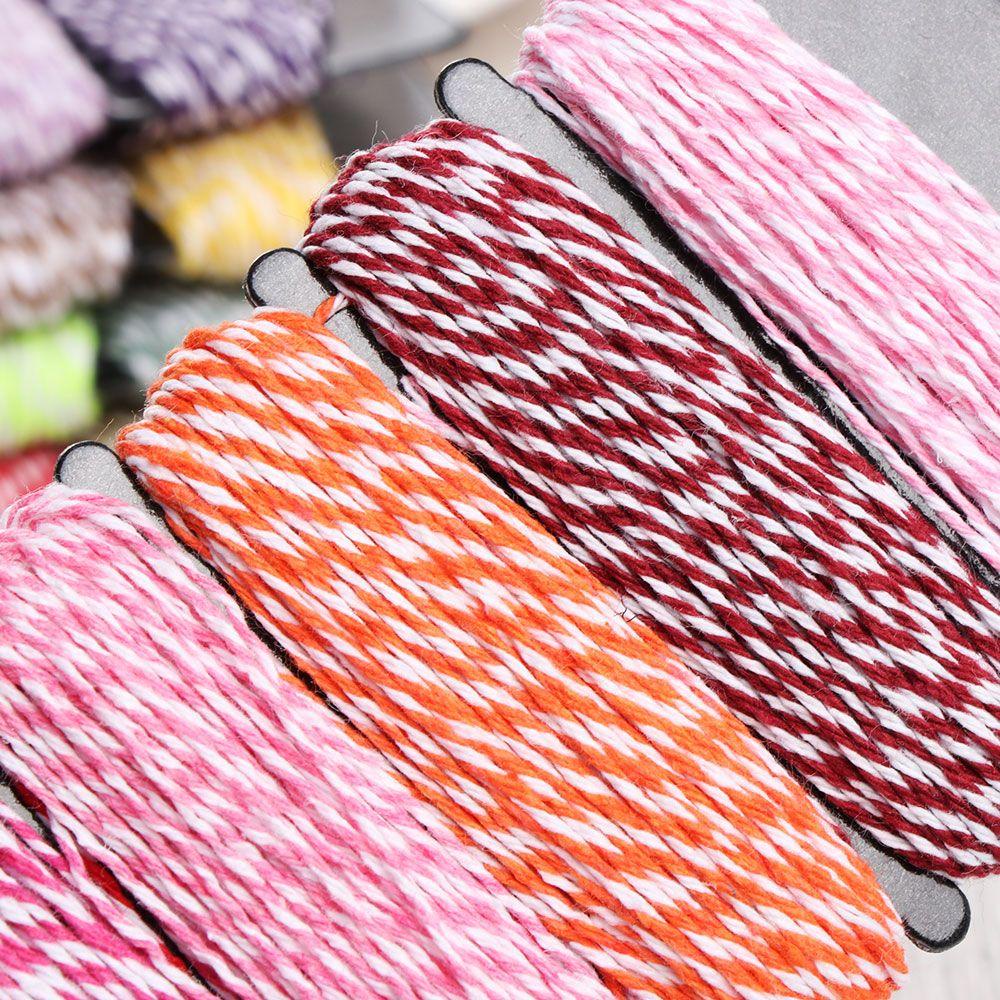 YOLA Bộ 4 Cuộn Dây Cotton Mỏng In Họa Tiết Dùng Trang Trí DIY
