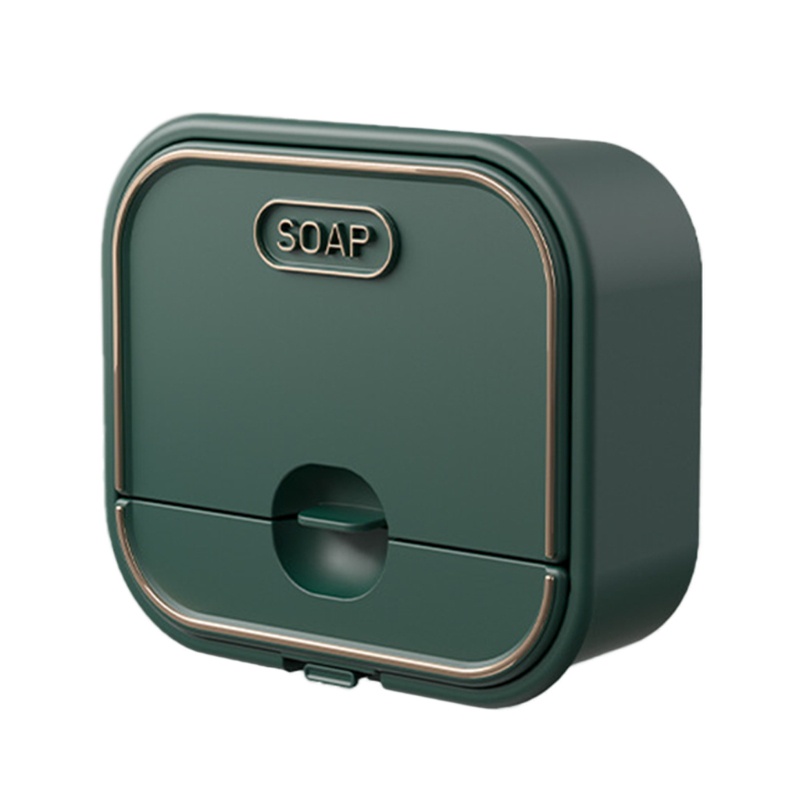 Hộp đựng xà phòng gắn tường thiết kế nắp lật có ngăn kéo thoát nước tiện lợi