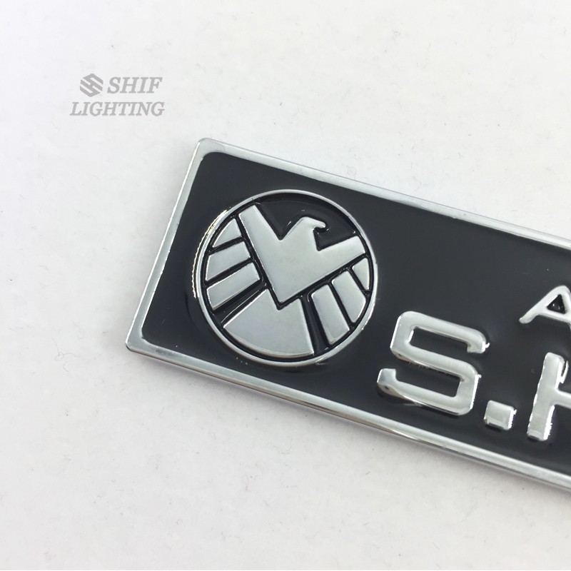 Miếng dán logo xe ô tô bằng kim loại họa tiết Agent of Shield