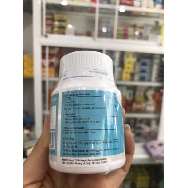 Viên dầu cá DHA-125 - Chai 30 viên (DHA 125)