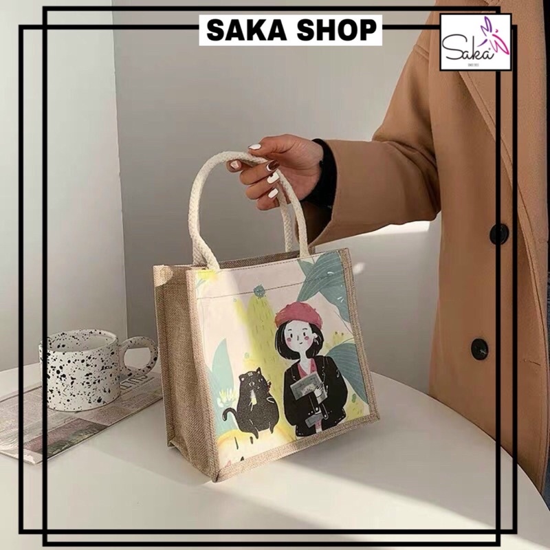 Túi cối nữ nhỏ đi biển nhiều hoa văn dễ thương