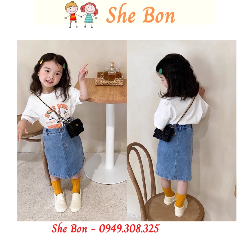 Sét Váy Jean Bé Gái Áo Cotton Chân Váy Jean Nữ Tính VB2322 – She Bon