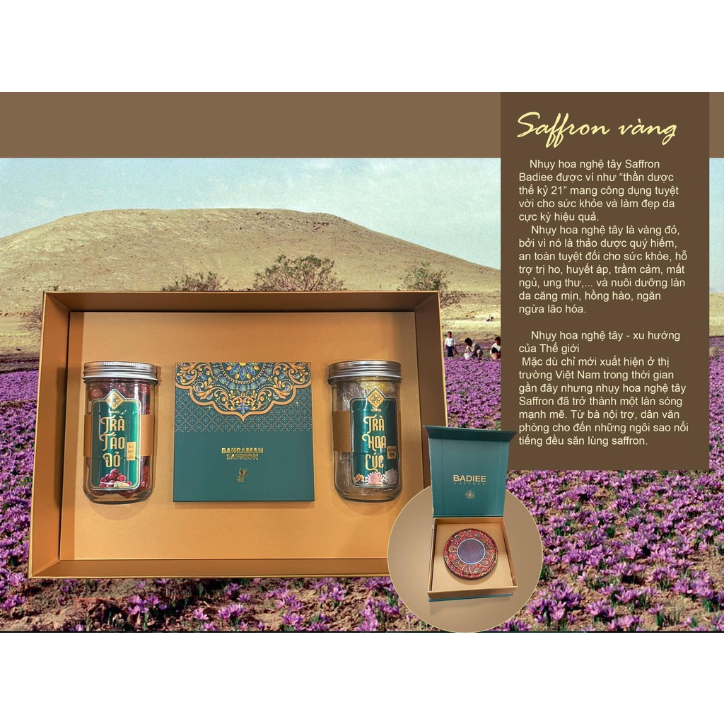 Quà tết 2022 - SAFFORON - TRÀ TÁO ĐỎ - HOA CÚC