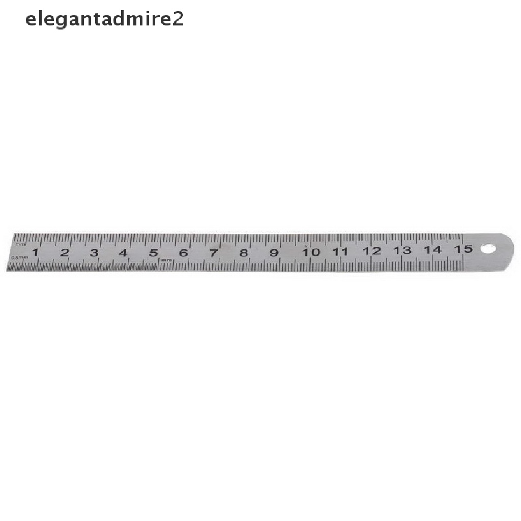 Thước đo thẳng bằng thép không gỉ hai mặt 15cm 6 inch tiện lợi