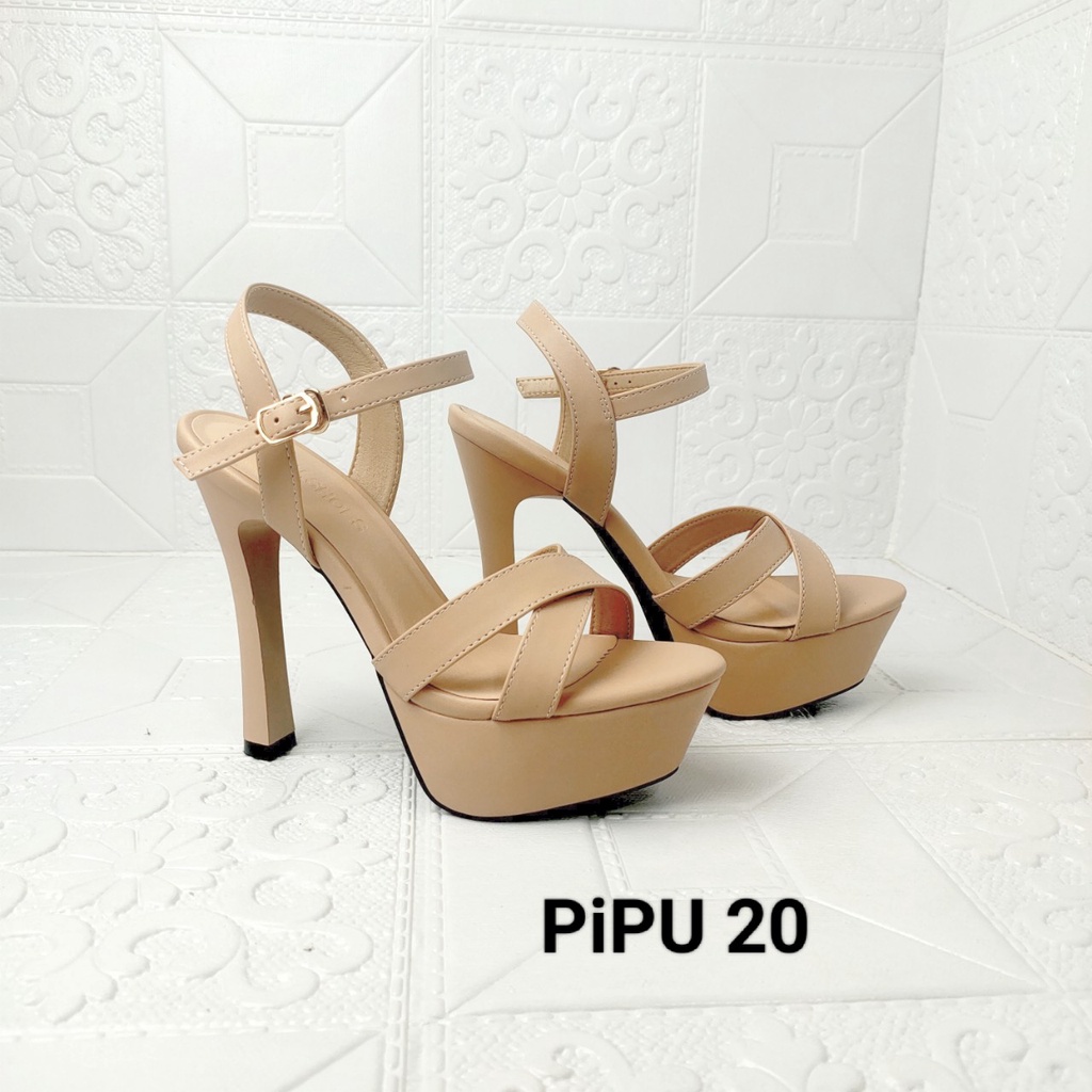 Giày cao gót đế đúp 13cm, sandal cao gót nữ thời trang ,giày cưới,catwalk pipu 20