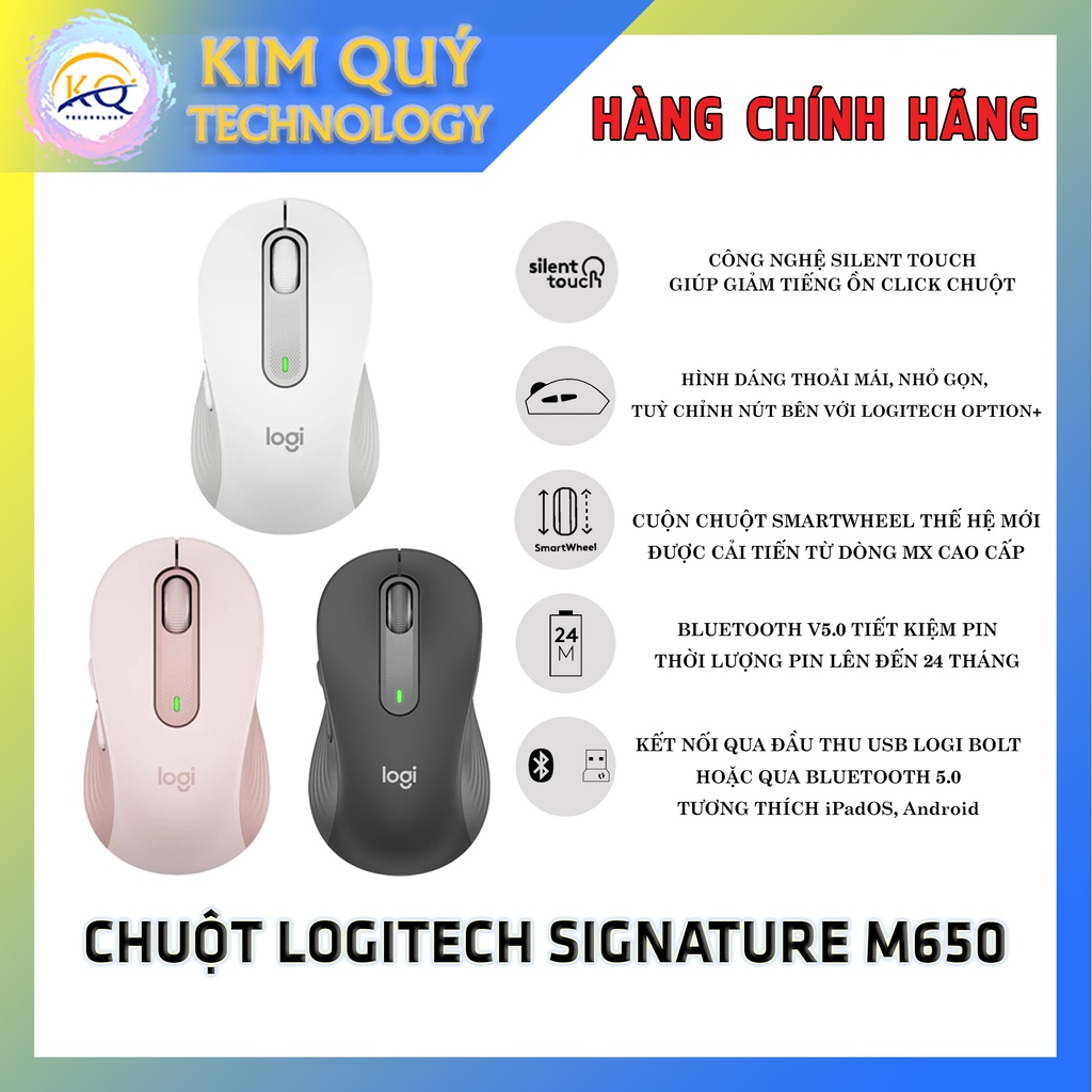 Chuột Không dây Logitech Signature M650 - Hàng chính hãng - BH12TH