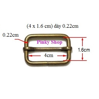 [Rẻ vô địch] Khoen tăng giảm chữ nhật 4cm màu đồng loại tốt tăng giảm dây đeo túi xách balô Pinky Shop mã KTGD4