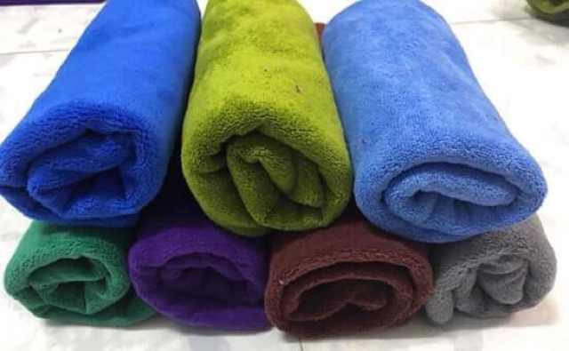 Khăn gym, gội đầu, spa, lau xe ô tô sợi siêu mịn Microfiber không ra lông, siêu thấm nước (loại dày) KT 35x75cm bao giá