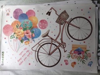 Decal hàn quốc xe đạp bóng bay